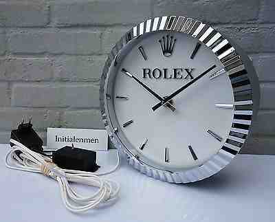 ROLEX wallclock 100% ORIGINAL used clock XL wall VERY RARE 12 inch INDUCTA move