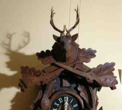 ANTIQUE GERMAN BLACK FOREST CUCKOO CLOCK 1800'S (B)