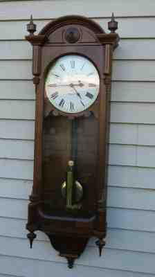 seth thomas weight driven large wall regulator clock good quality
