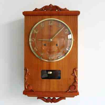 WESTERSTRAND Vintage Wall Top Clock SWEDISH Design 1950s Mid Century 2 Bar Chime