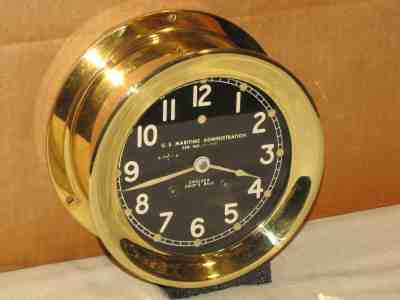 CHELSEA VINTAGE SHIPS BELL CLOCK 6 DIAL KOREAN WAR~LUMINOUS DIAL~1952