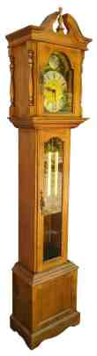 Emperor Clock Company Tempus Fugit Grandfather Grandmother Hall Clock Walnut