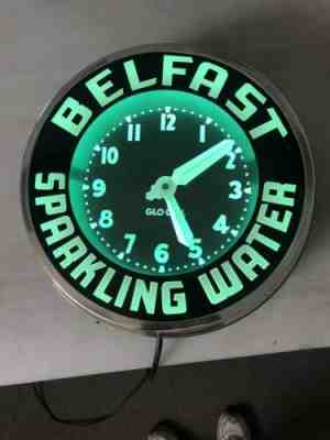 Vintage Glo Dial Belfast Sparkling Water Neon Clock - 15”