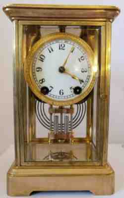 Antique Working 1906 SETH THOMAS Brass & Beveled Glass Crystal Regulator Clock
