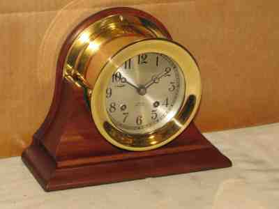 CHELSEA VINTAGE SHIPS BELL CLOCK 1956 HINGED BEZEL~ORIGINAL ~MINT CONDITION