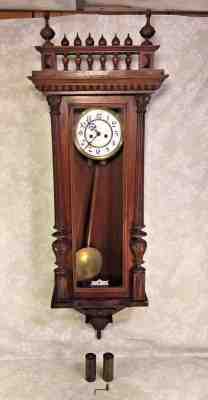 Gustav Becker Vienna Regulator Wall Clock Running 2 Weight Driven 1878 Runs