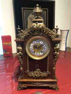 Antique German Lenzkirch 1888 Fancy Mantle Clock - Solid Brass Movement
