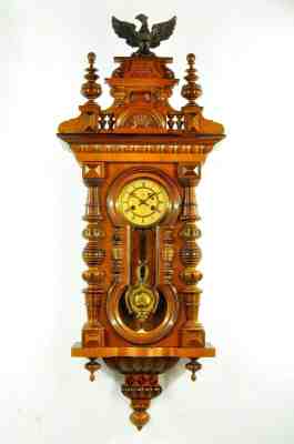 Gorgeous Antique German JUNGHANS Keyhole Spring Driven Wall Clock approx1900