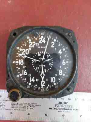 Vintage Waltham CDIA Military 8-Day Aircraft Clock US Navy Cockpit Clock RUNNING