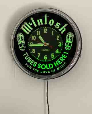 McIntosh "Tubes" Lighted Clock - Rare, by Curtis 22 inches