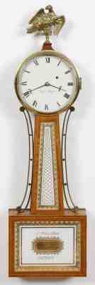 Elmer Stennes Weymouth MA Weight Driven Banjo Clock C. 1960's E. Howard Movement