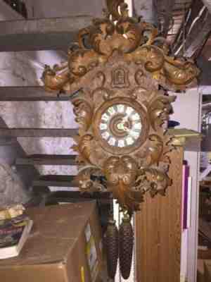 **RARE** intricately carved German GK 1 day Black Forest Cuckoo clock