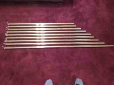 Beautiful Grandfather Clock Matched Set of 9 Tubular Chimes of Solid Thick Brass