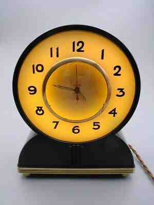 Iconic Art Deco Lackner 'Iris' Neon-Glo Bakelite Clock !!