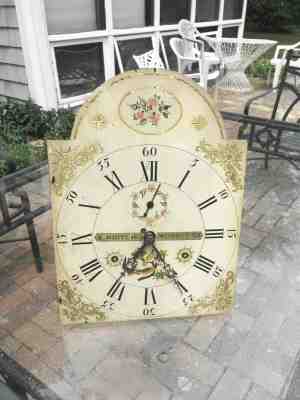 Ca. 1815 Riley Whiting Wood Works Tallcase Movt.& Dial