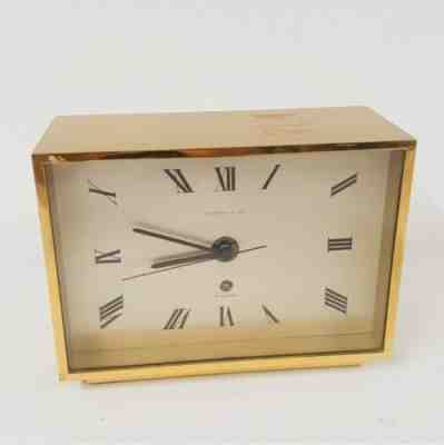 Tiffany & Co. Solid Brass Large  Original Desk Clock Swiss Made