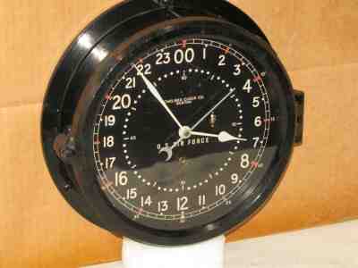 CHELSEA U.S.AIR FORCE CLOCK~8 1/2 IN~CIRCA 1954~24 HR DIAL~RESTORED