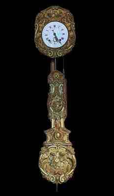 ANTIQUE 19TH CENTURY FRENCH MORBIER WAG ON WALL CLOCK