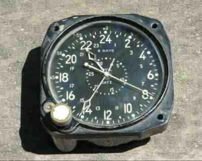 WW2 USN US NAVY Military 24 Hour Hr Aircraft Airplane Clock CDIA WALTHAM