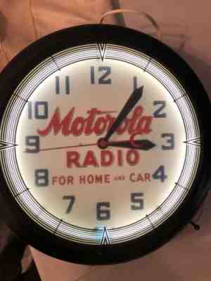 Vintage Motorola Neon Clock, Kolux