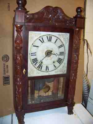 Rare Leavenworth Woodworks Carved case w/Crown Wheel Alarm