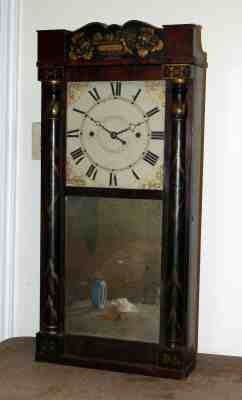 Rare Antique Jerome "Thin Movement" Wood Works Shelf Clock