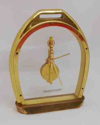Jaeger LeCoultre Vintage Skeleton Baguette 8 Day 3-215-005 Stirrup Form Clock