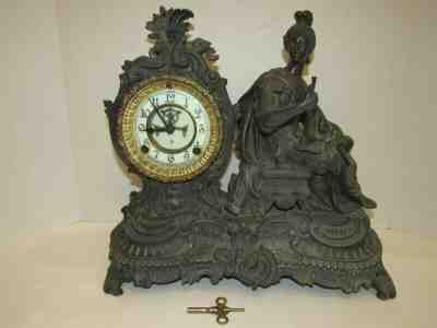 ANTIQUE ANSONIA ROMAN SOLDIER CLOCK LARGE, 8-DAY, TIME/STRIKE, KEY-WIND