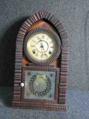 Rosewood Ripple molding Beehive clock  Pat. June 1887