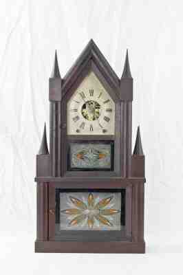 Double steeple clock w/ rare double fusee movement @ 1845 JJ Beals & Co., Boston
