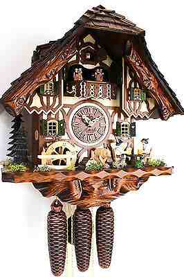 cuckoo clock hettich black forest 8 day original germany music beer drinker NEW