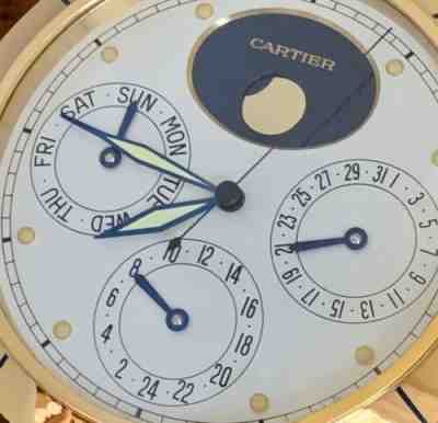 Pasha De Cartier Chronograph Table Clock Moon Phase Dual Time Zone