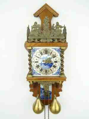Zaanse DELFT BIG Dutch Wall Clock Vintage Antique Holland (Warmink WUBA Era) 