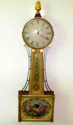 Early 1800s Weight-Driven Banjo Clock - Possible Curtis & Dunning, Working