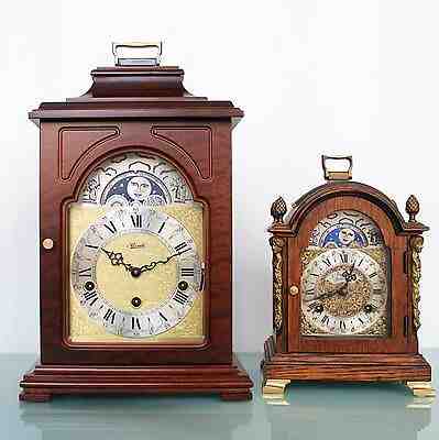 HERMLE Vintage German Mantel CLOCK MOONPHASE Westminster 3 MELODIES! Chime Shelf