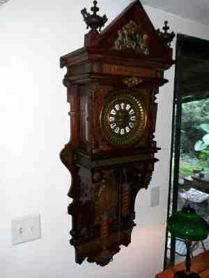 Antique Ansonia Wall Clock....the " Antique Hanging " clock...  95% original.