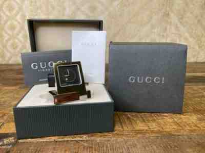 SUPER RARE VINTAGE AUTHENTIC GUCCI Desk Travel Alarm Clock With Box & Papers