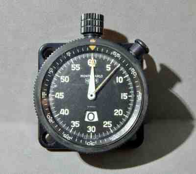 Vintage Heuer Dash Mounted Monte-Carlo Timer T<25C Switzerland Clock / no res.