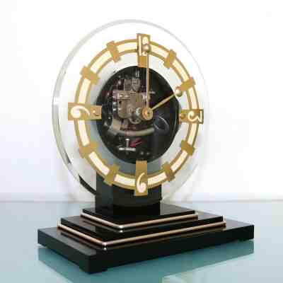 ATO LEON HATOT Mantel ANTIQUE Clock BAUHAUS Bakelite RESTORED! SERVICED! LALIQUE