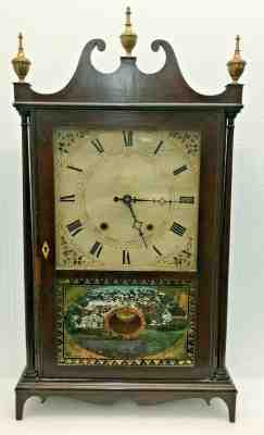 Rare Antique Eli Terry Pillar & Scroll Wooden Works Mantel Clock Working