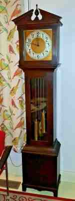 Antique / Art Deco Colonial Winterhalder Time+Strike Grandfather Clock  C1920-30