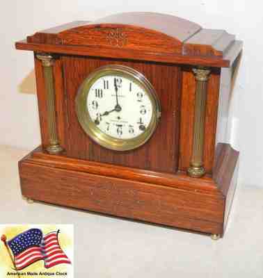 RESTORED & RARE SETH THOMAS 4 BELL SONORA NO. 1 - 1909 ANTIQUE CHIME CLOCK    