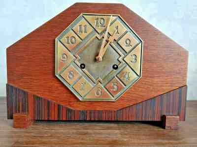 ANTIQUE ART DECO CHIMING MANTEL MANTLE CLOCK - AMSTERDAM SCHOOL - JUNGHANS