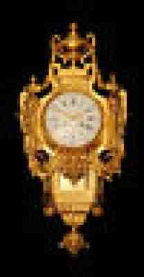 ANTIQUE 19 CENTURY FRENCH GOLD PLATED BRONZE PREYAT WALL CLOCK - MUSEUM QUALITY