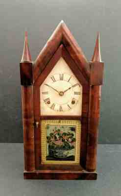 RARE BOARDMAN & WELLS STEEPLE CLOCK - DOUBLE FUSEE 30 HOUR MOVEMENT