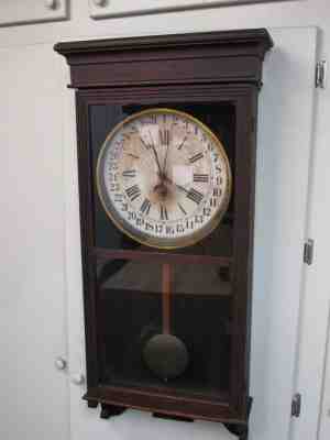 RARE ANTIQUE SESSIONS REGULATOR 31DAY CALENDER RAILROAD SCHOOL OFFICE WALL CLOCK