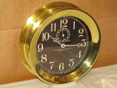 CHELSEA VINTAGE PILOT HOUSE CLOCK~8 1/2" DIAL WW 2 1941 HINGED BEZEL~RESTORED