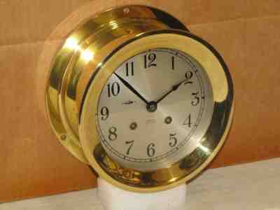 CHELSEA VINTAGE SHIPS BELL CLOCK 6 DIAL HINGED BEZEL 1952 KOREAN WAR~RESTORED
