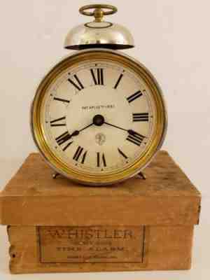 Antique 1881 JEROME & CO. "The Whistler" Victorian Alarm Clock with Original BOX