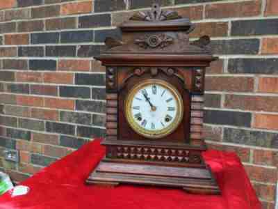 Ansonia Syria Model 1878 Clock  Running And Striking Shelf Mantel